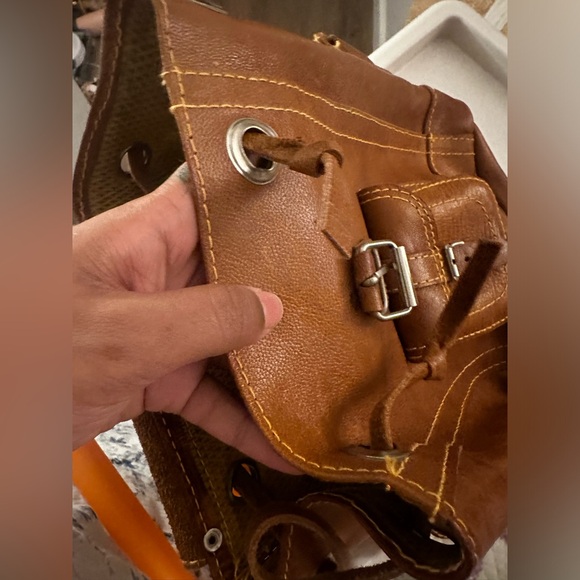 Handmade Camel Leather Backpack from Egypt - Picture 6 of 7